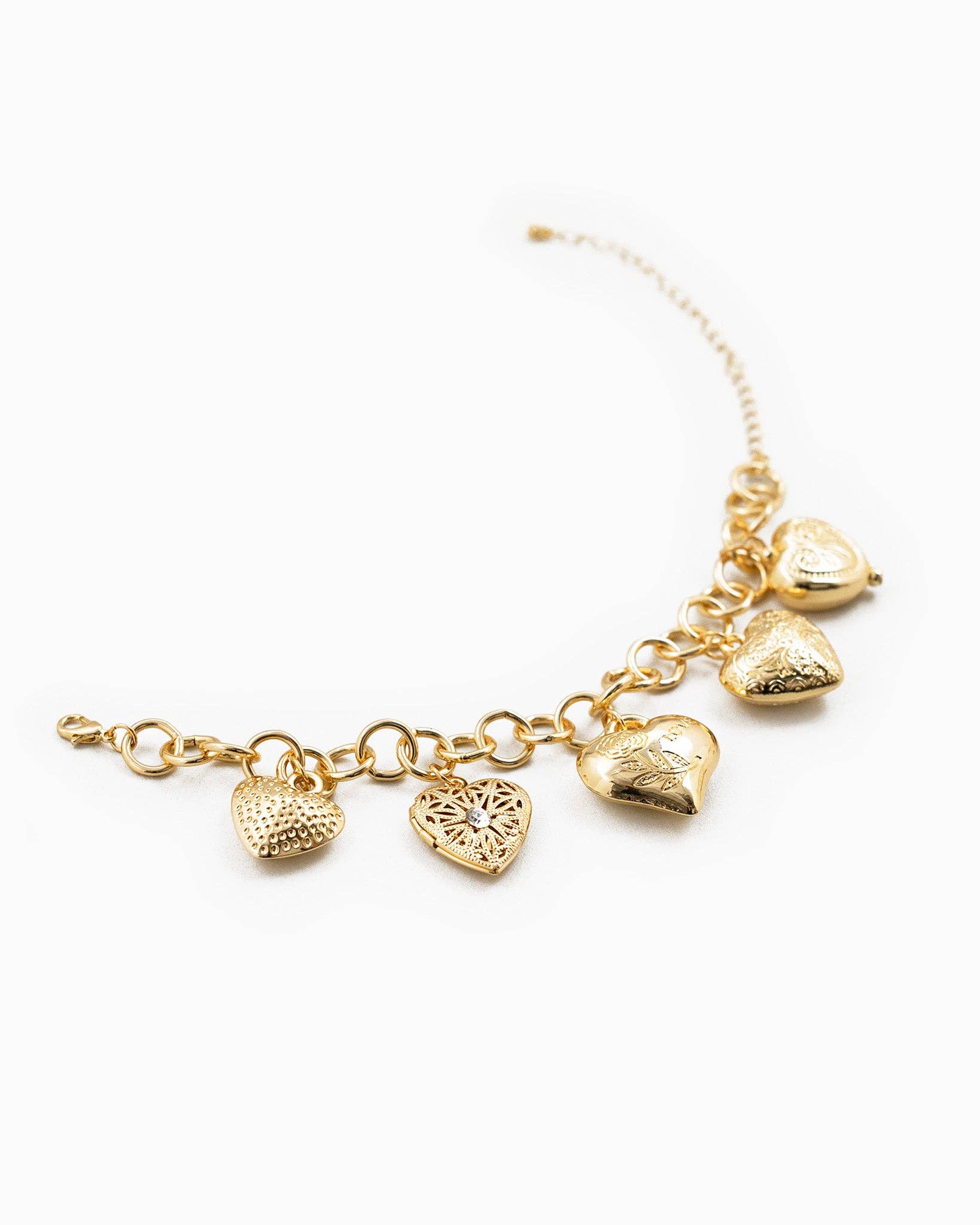 Chunky Heart Charm Bracelet