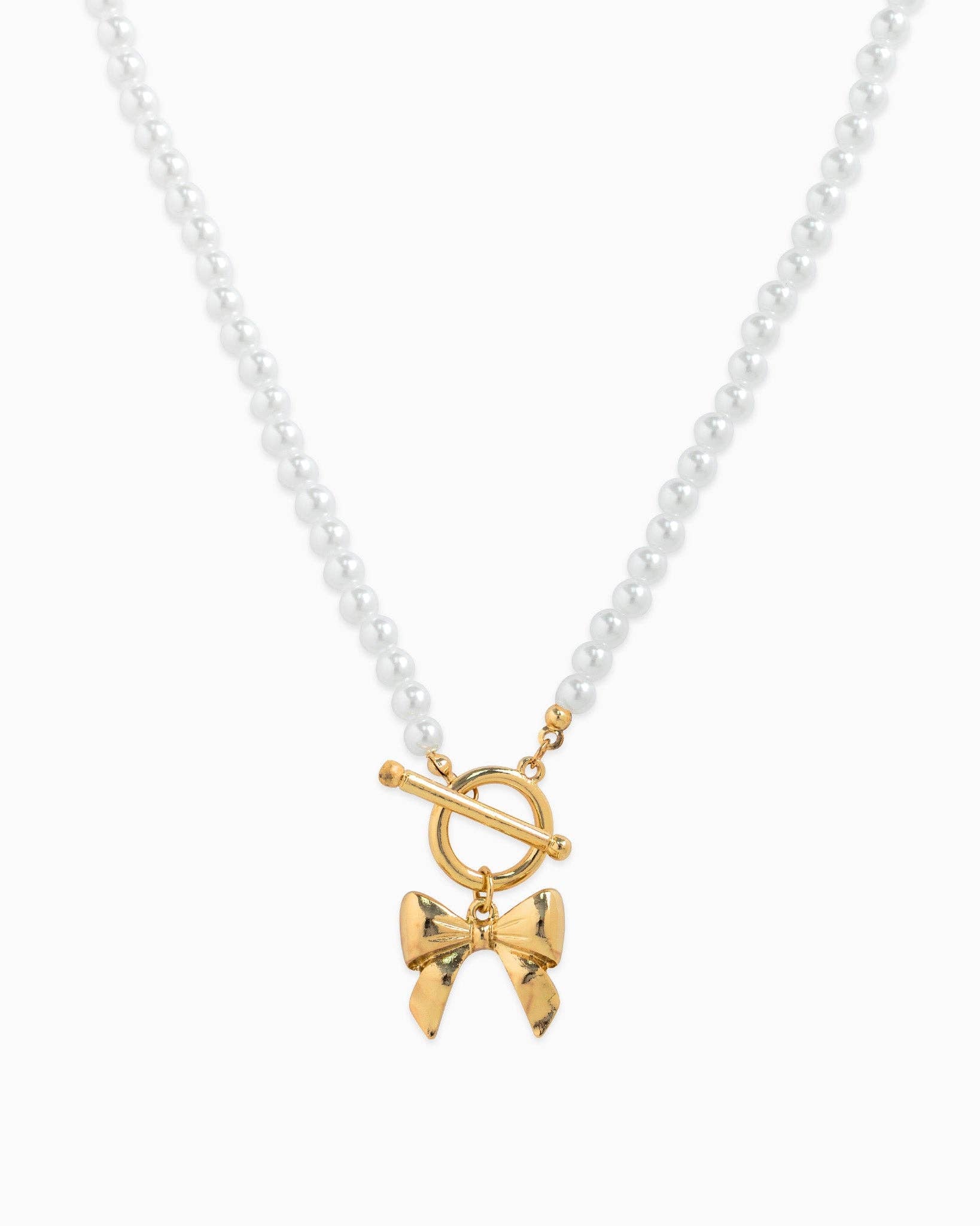 Bow Pendant Pearl Necklace