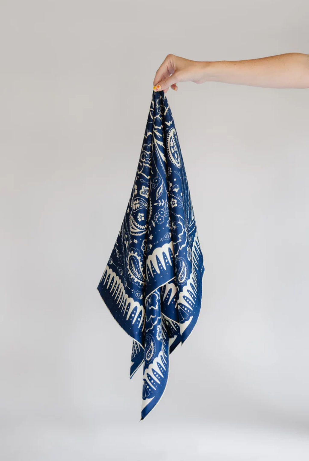 Navy Outlaw Silk Square Scarf