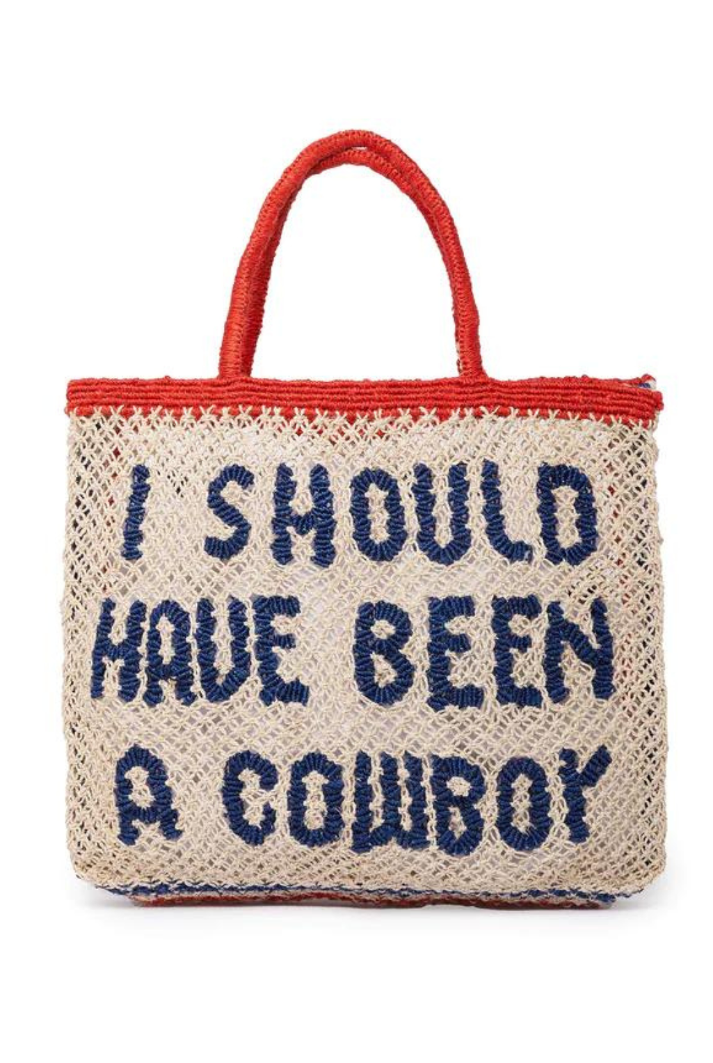Been A Cowboy Jute Handbag - Blue/Red