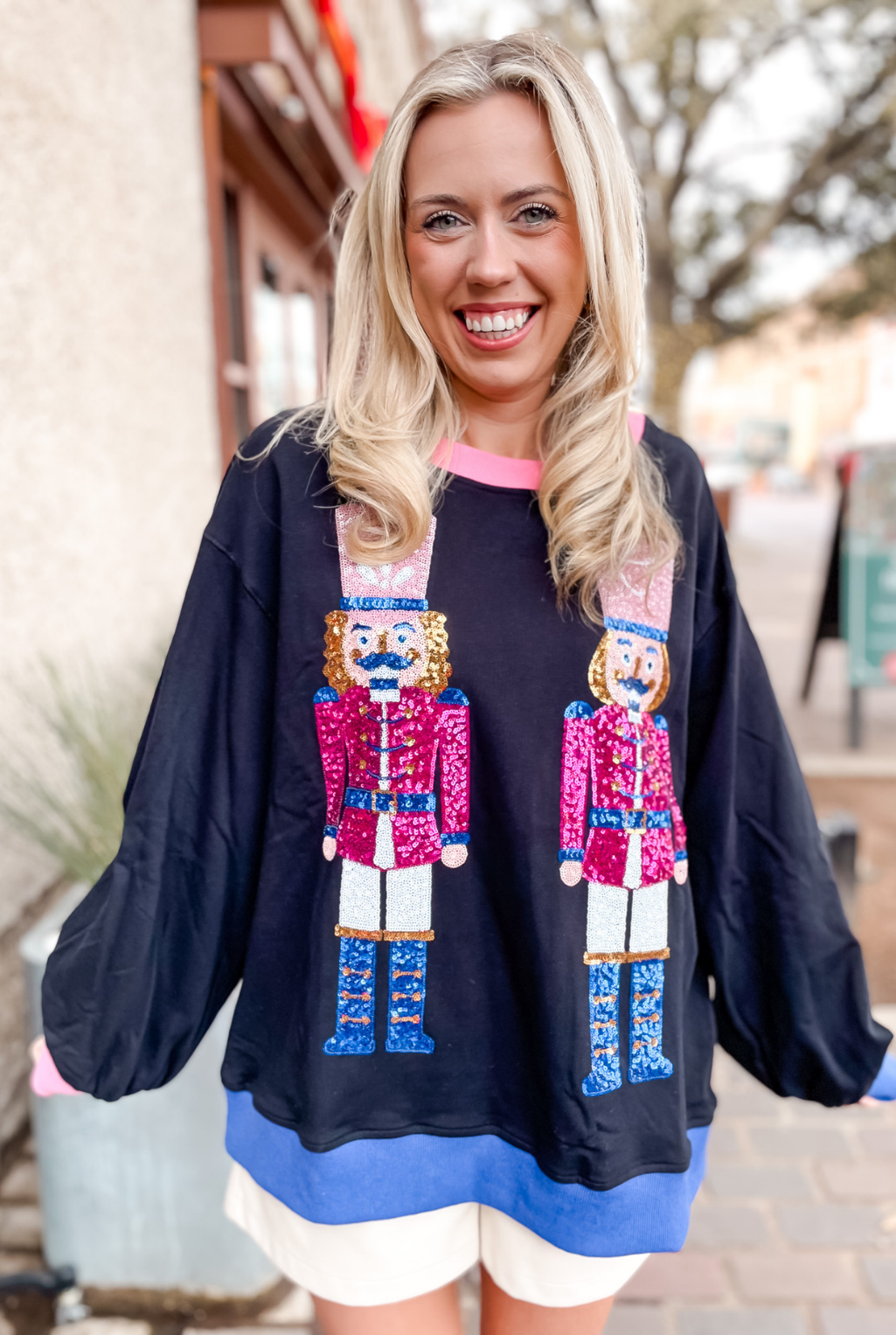 Nutcracker Duo Sequin Sweatshirt - Black