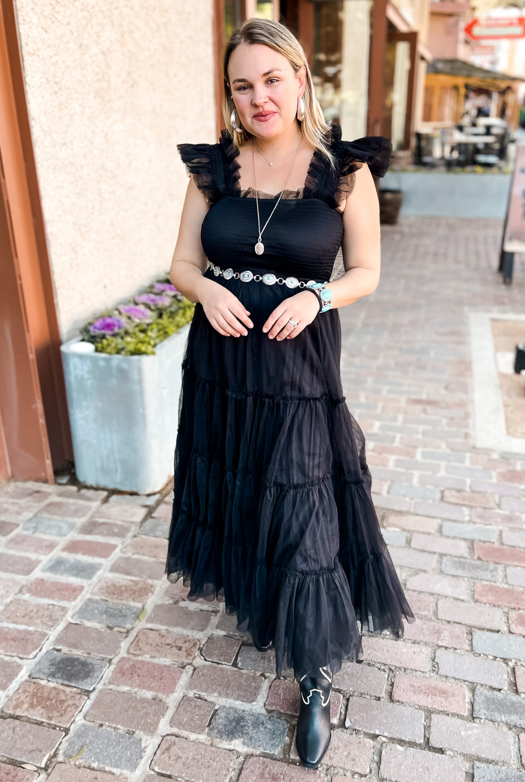 Florence Tiered Dress - Black