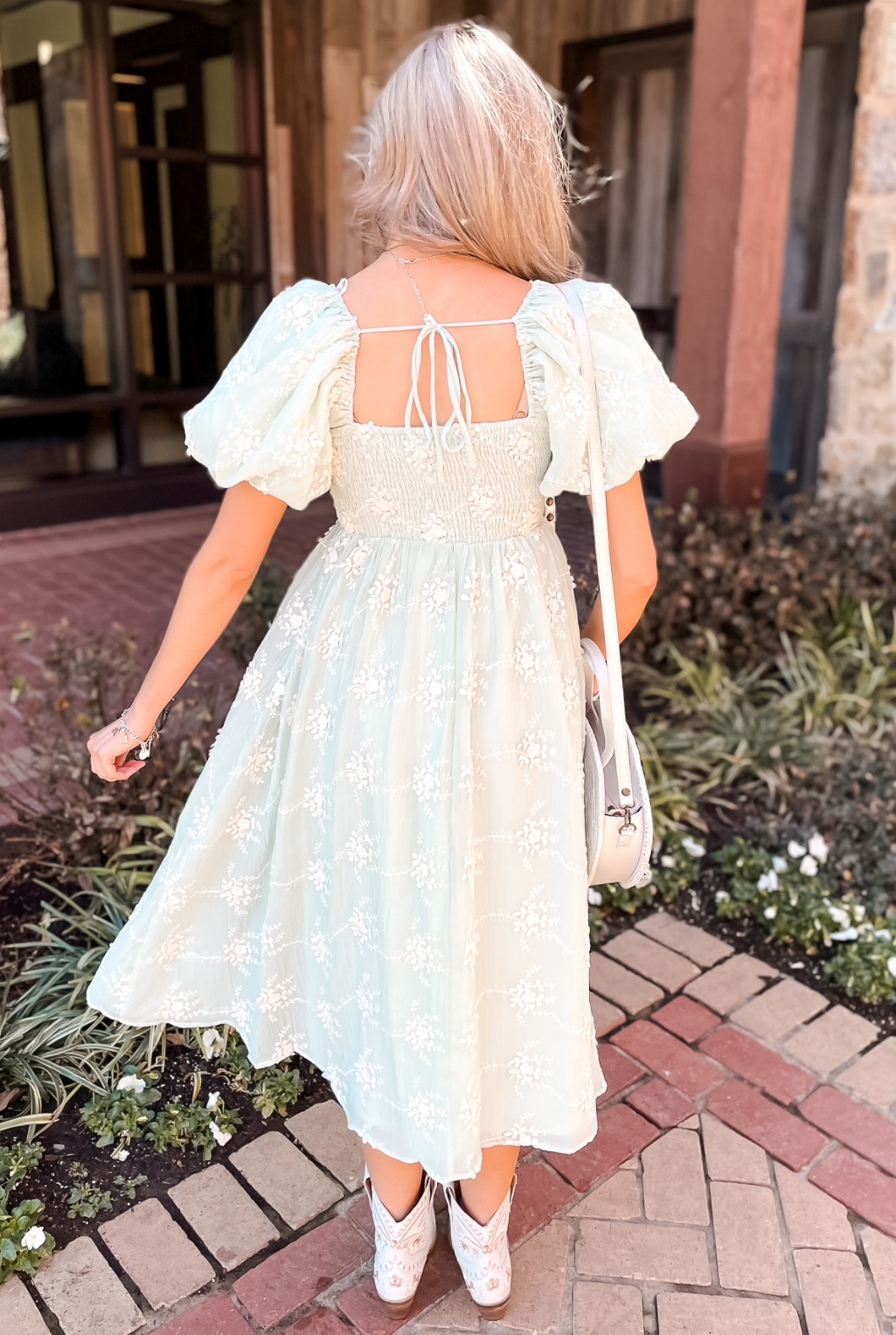 Everlasting Embroidered Dress - Mint