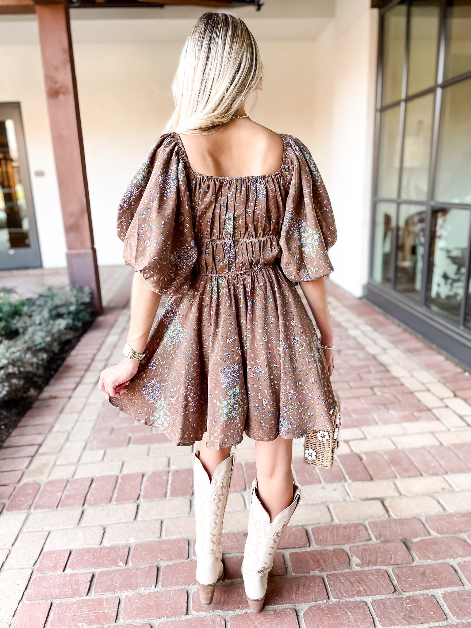 Cocoa Floral Bubble Dress