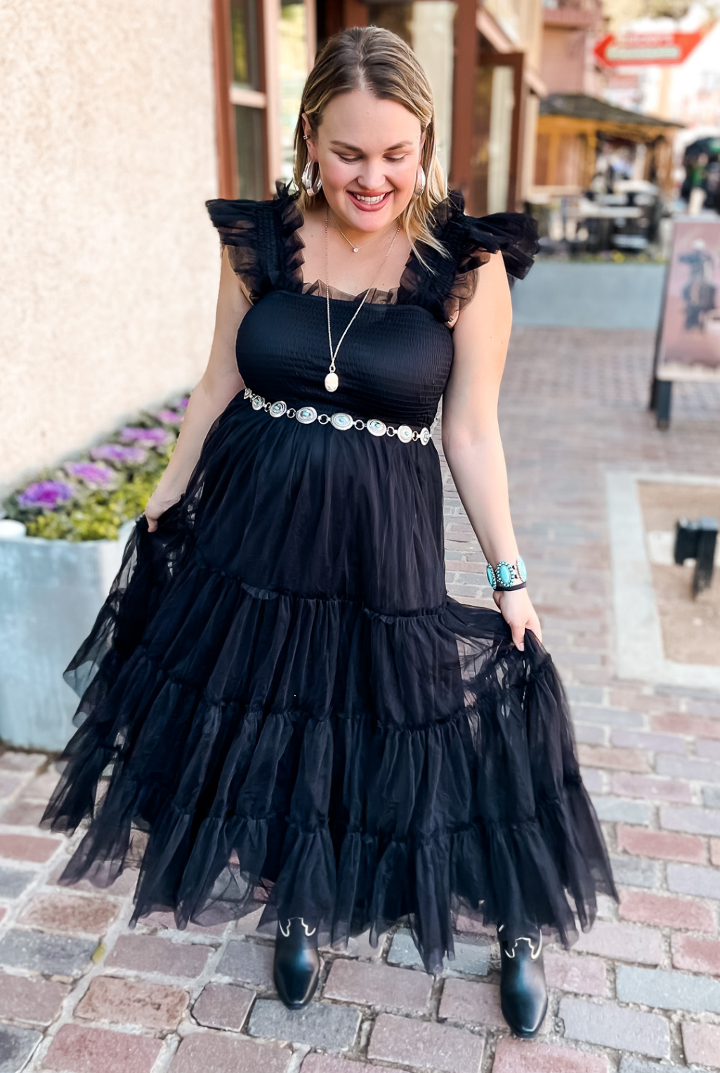 Florence Tiered Dress - Black