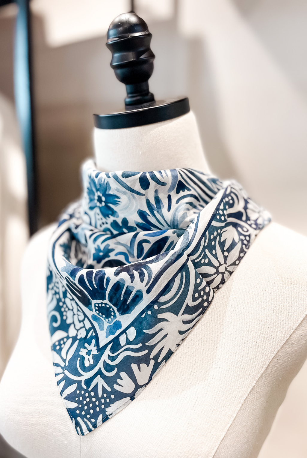 Denim Flowers Scarf