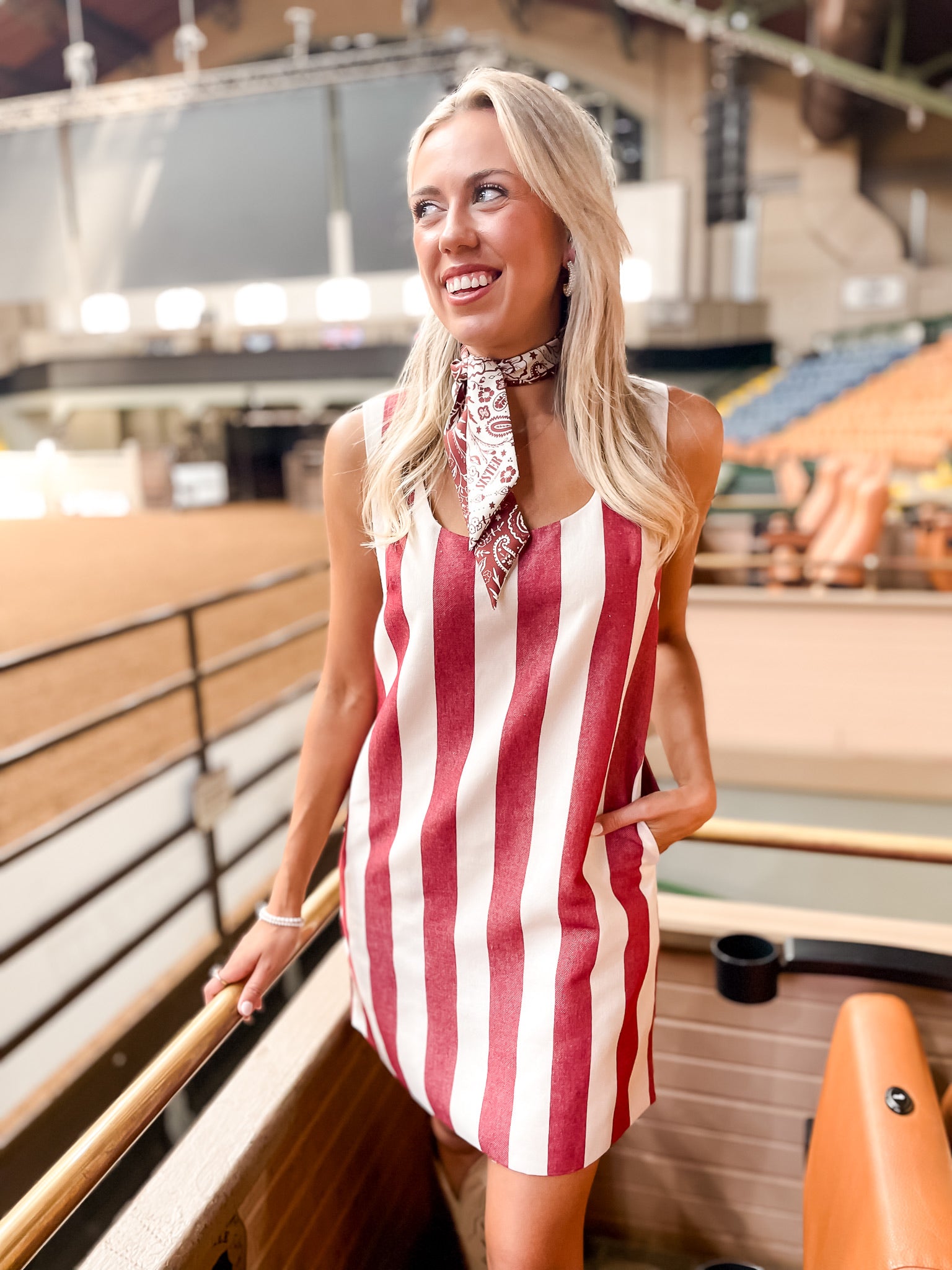 Bold Summer Stripes Dress - Red