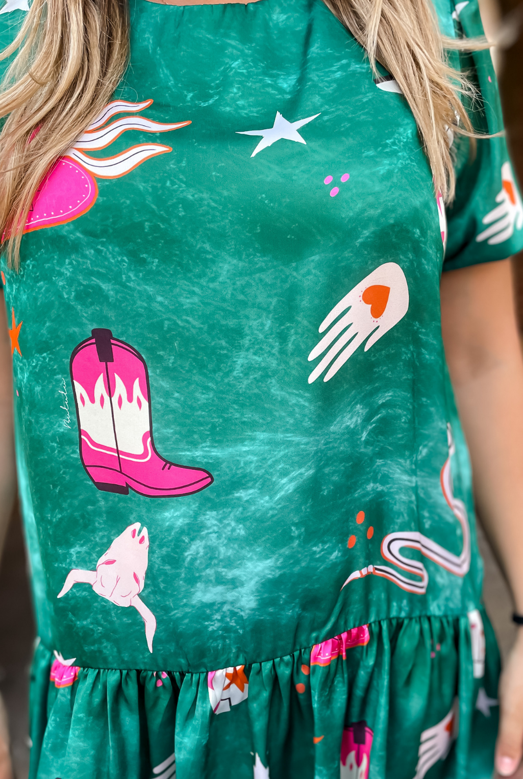 Bonaire Green Boots Dress