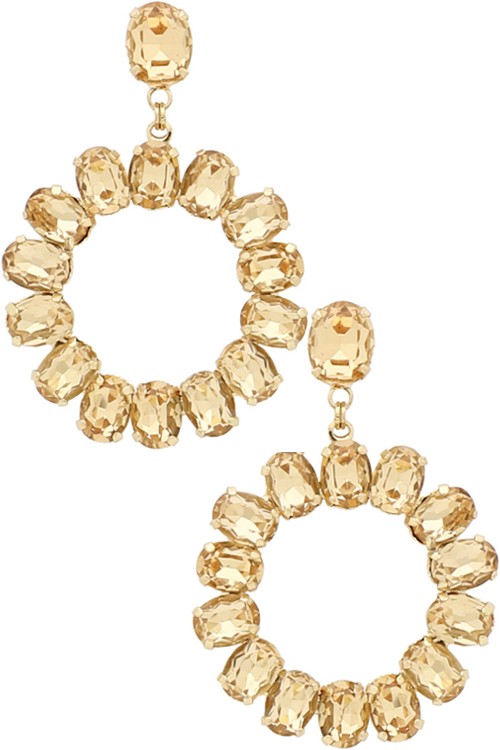 #Dangling Crystal Round Hoop Earring