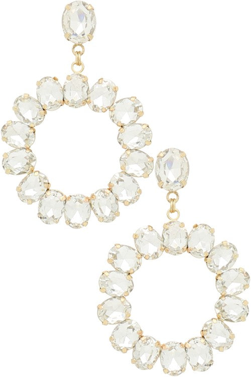 #Dangling Crystal Round Hoop Earring