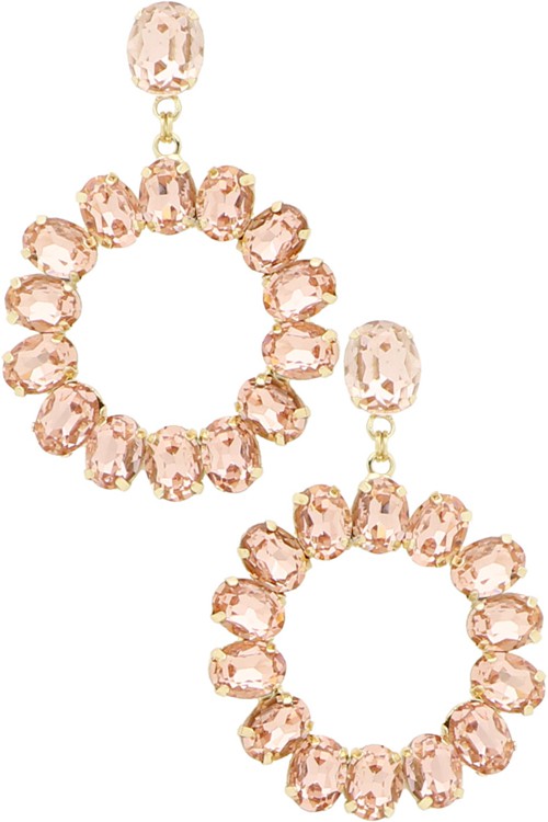 #Dangling Crystal Round Hoop Earring