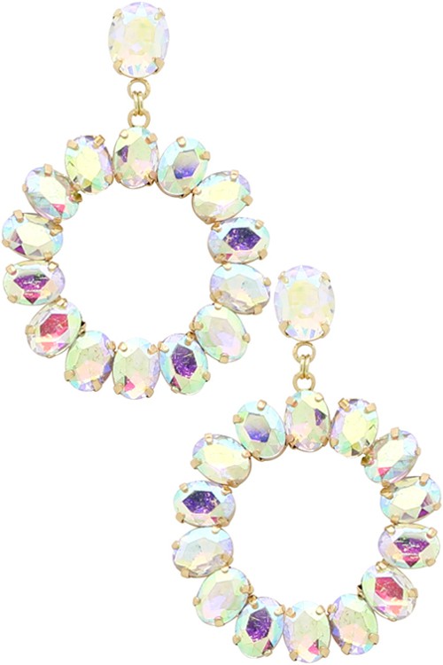 #Dangling Crystal Round Hoop Earring