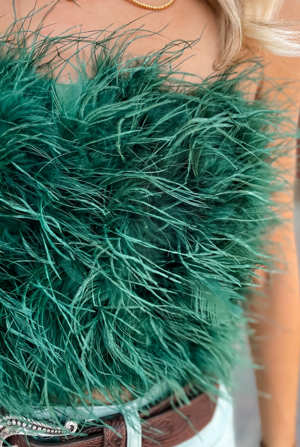 Fancy Feathers Top - Emerald