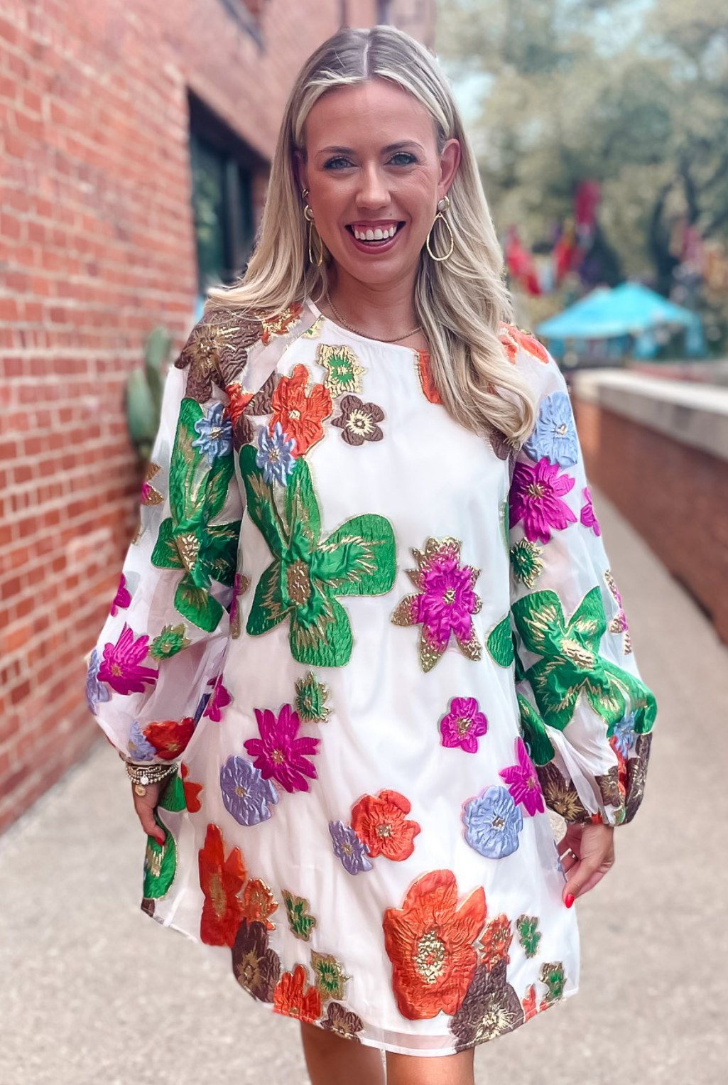 Floral Organza Dress - Multi - Tucker Brown