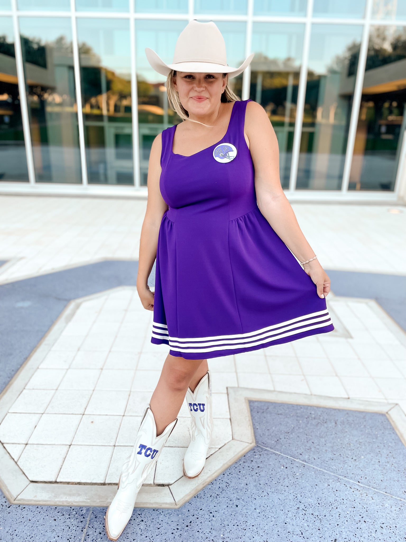 Square Neck Game Day Dress