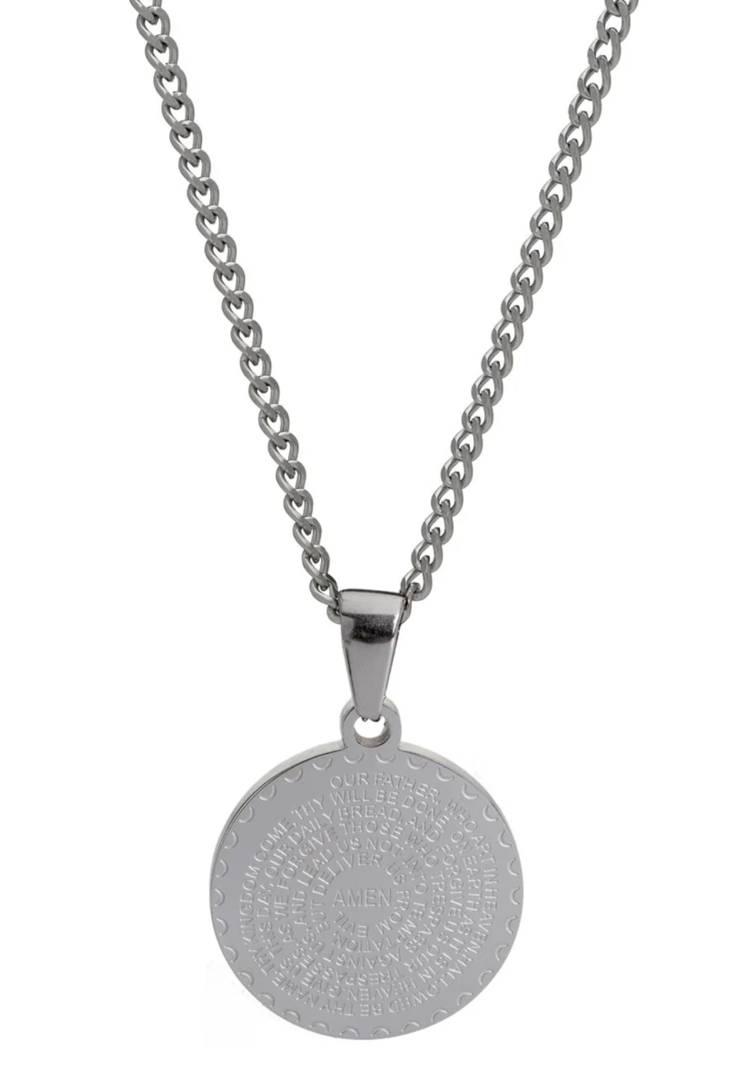 Prayer Warrior Necklace Silver - 28in
