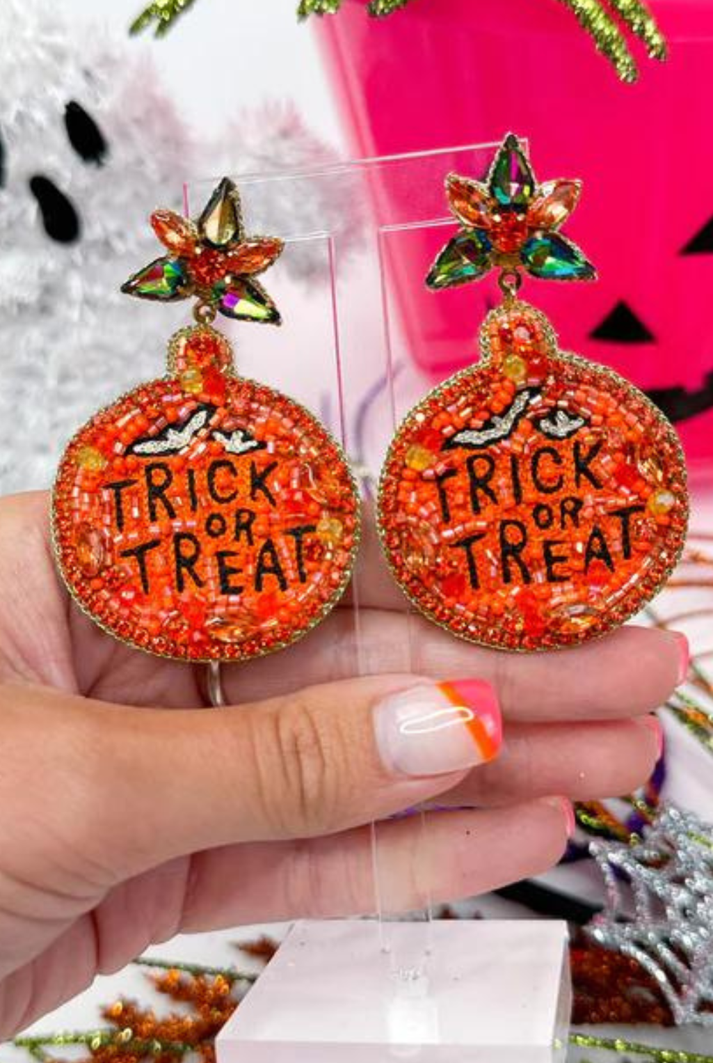 Trick or Treat Beaded Earrings