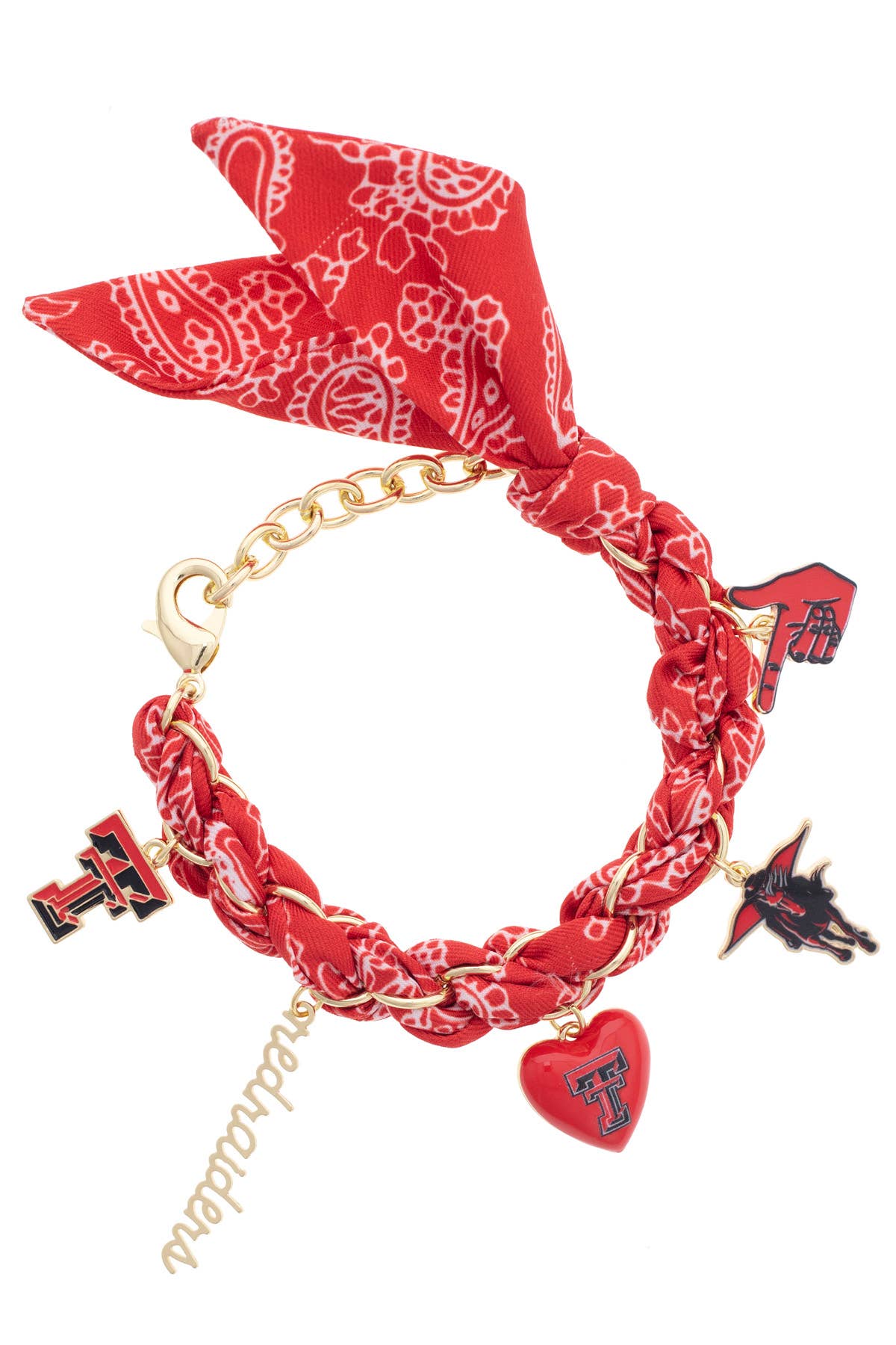 Texas Tech Bandana Charm Bracelet