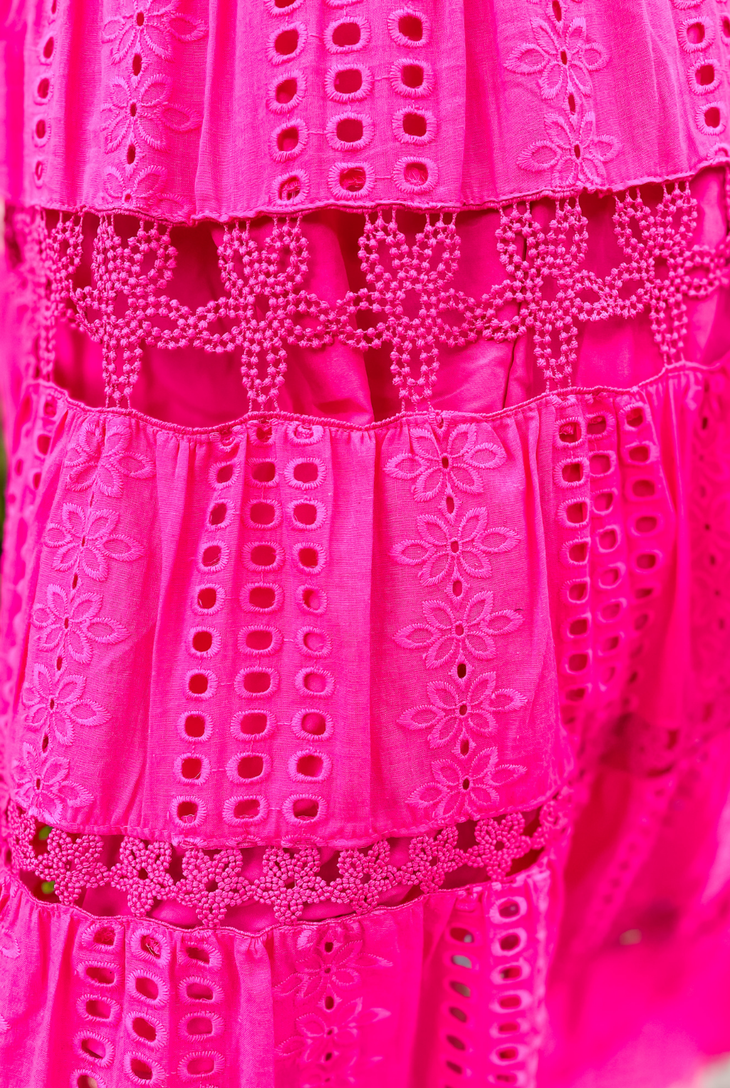 Eyelet Love Tube Dress - Fuchsia