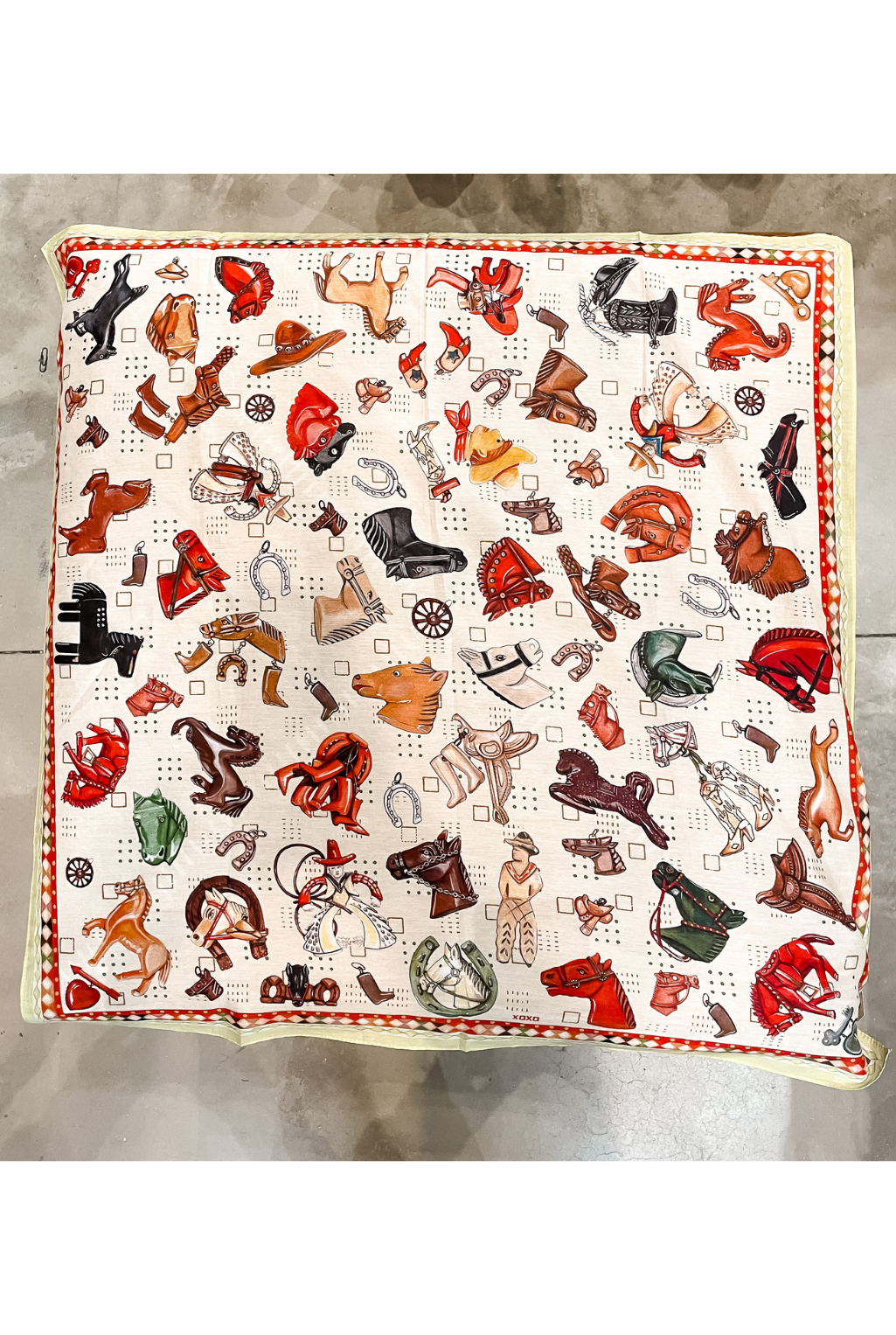 Vintage Horse Pins Scarf