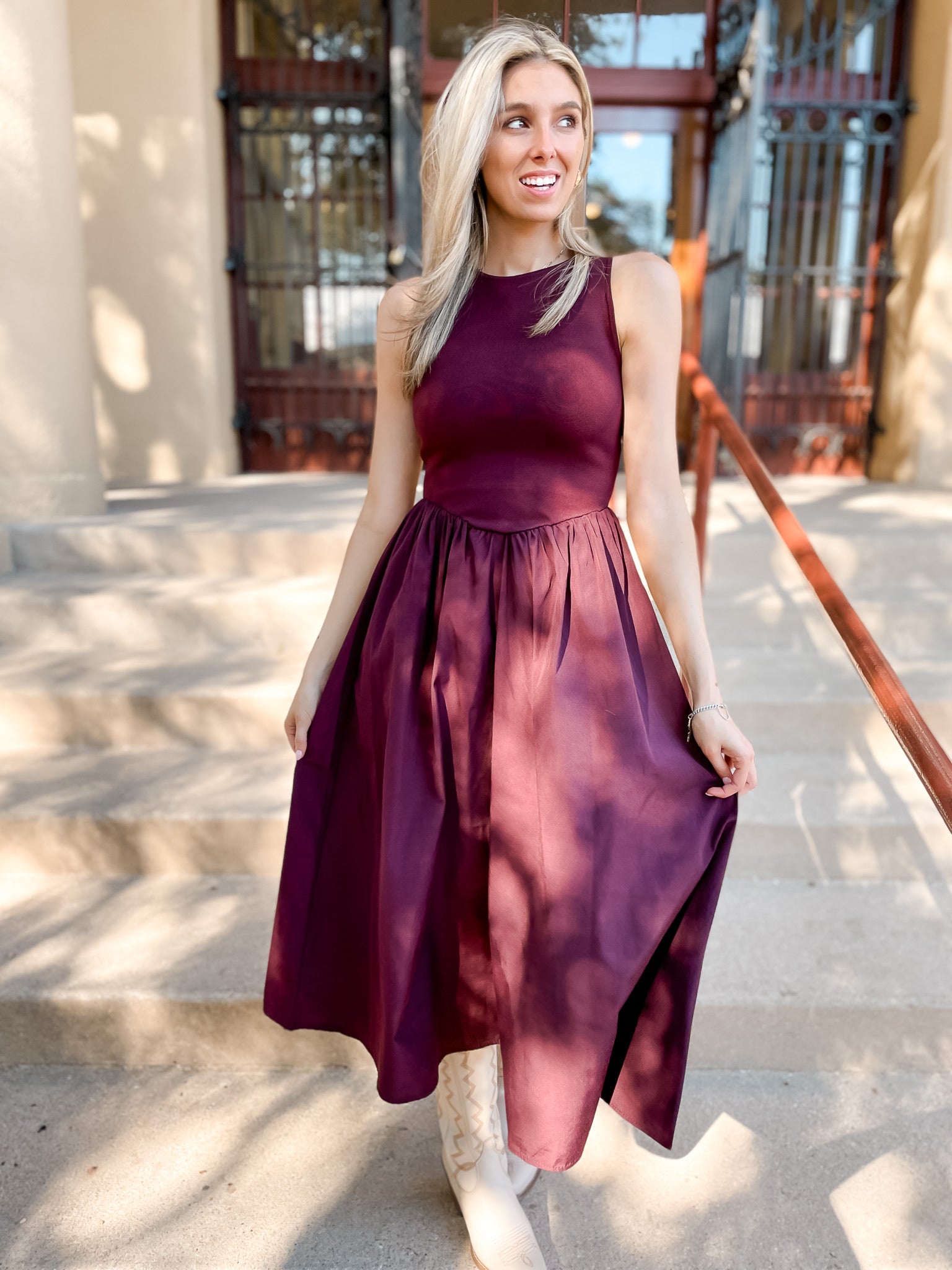 Oxblood Midi Dress