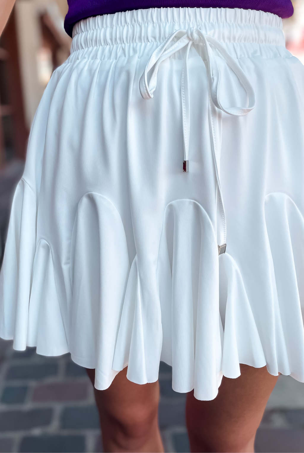 Ruffled Tennis Skirt - Ivory