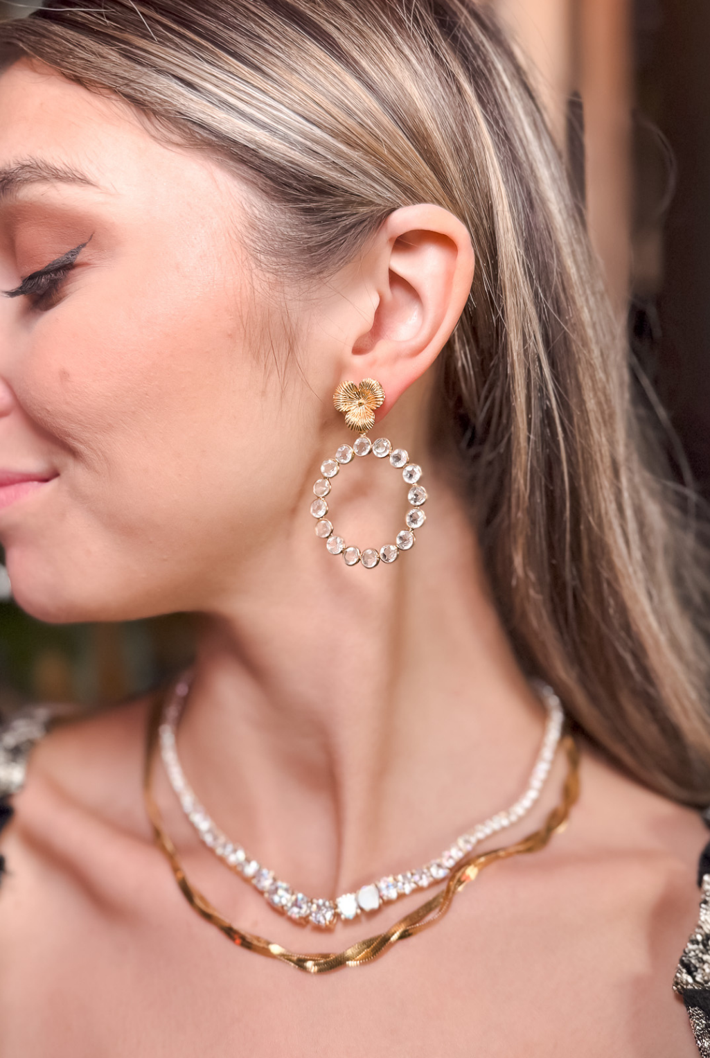 Crystal Clear Hoop Earrings