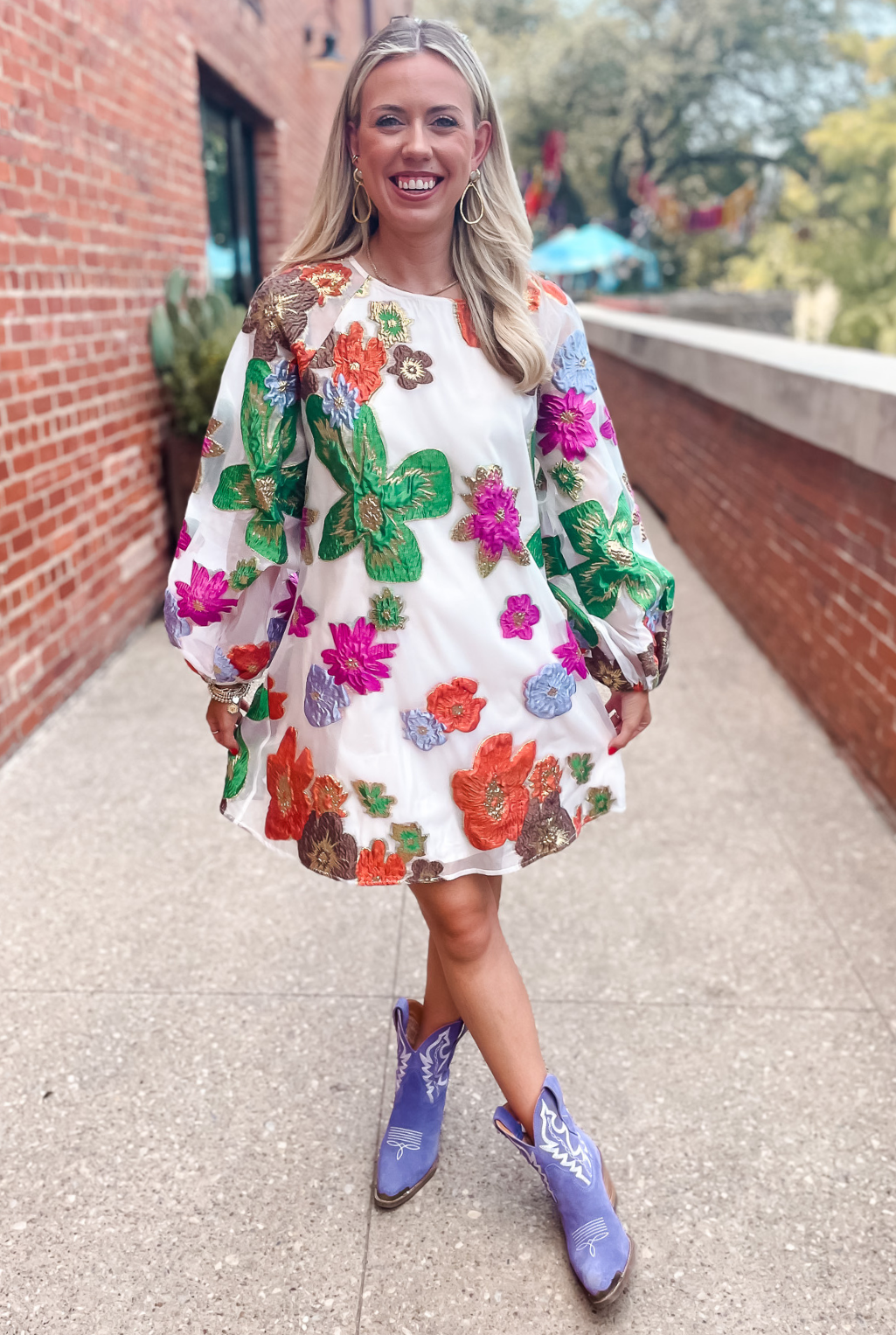 Floral Organza Dress - Multi - Tucker Brown