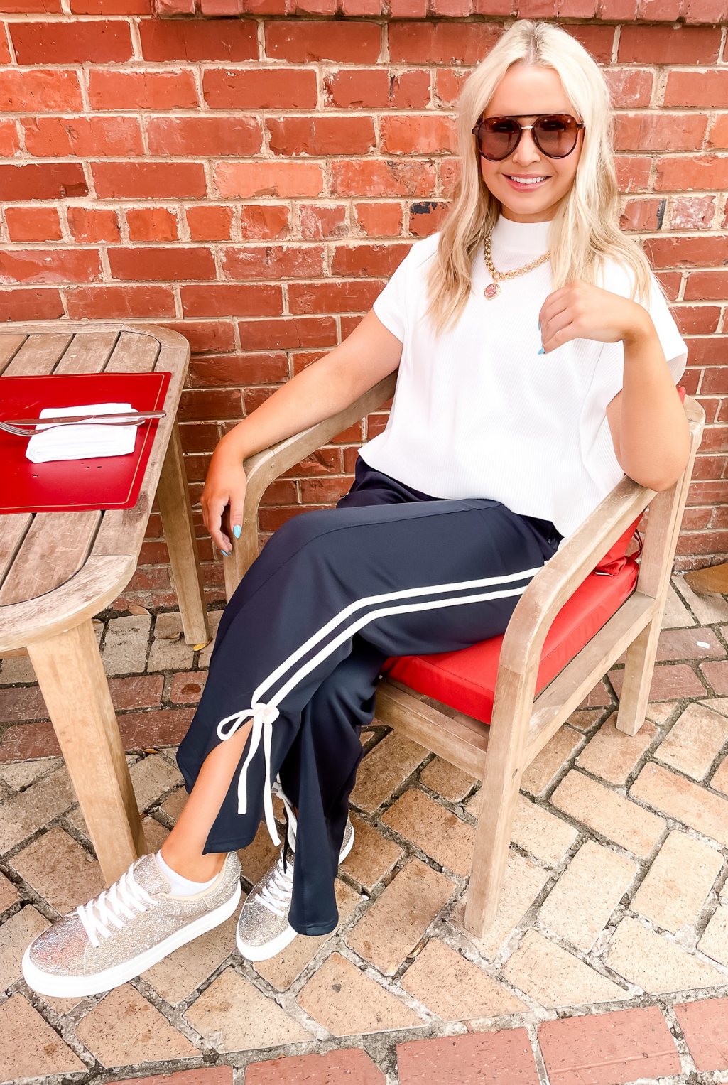 Tied Up In Track Pants - Navy