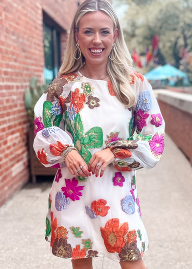 Floral Organza Dress - Multi - Tucker Brown