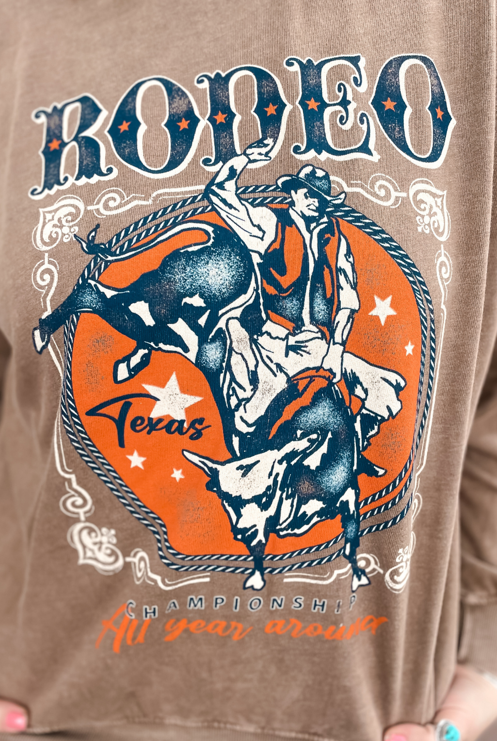 Rodeo Cowboy Sweatshirt - Taupe