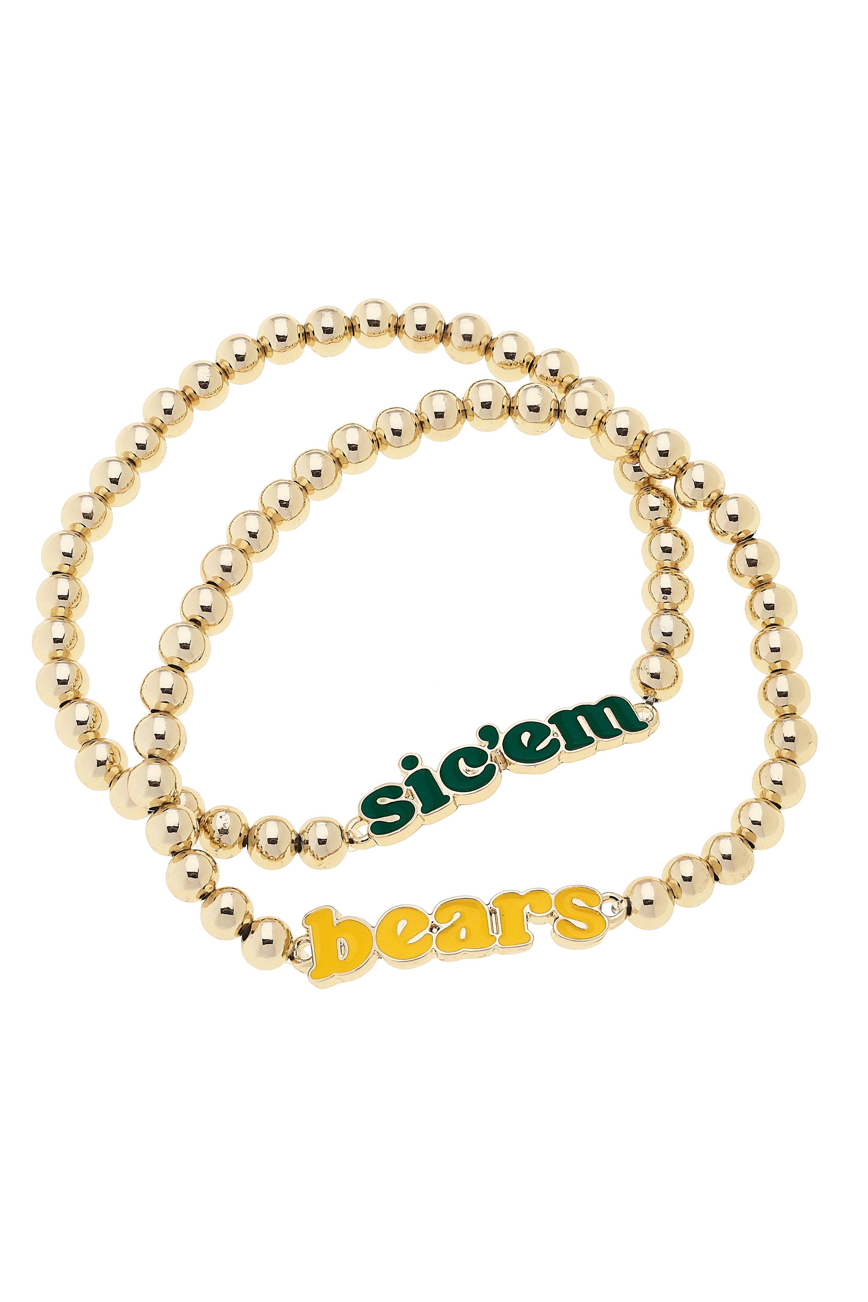 Baylor Bears Slogan Bracelet Set