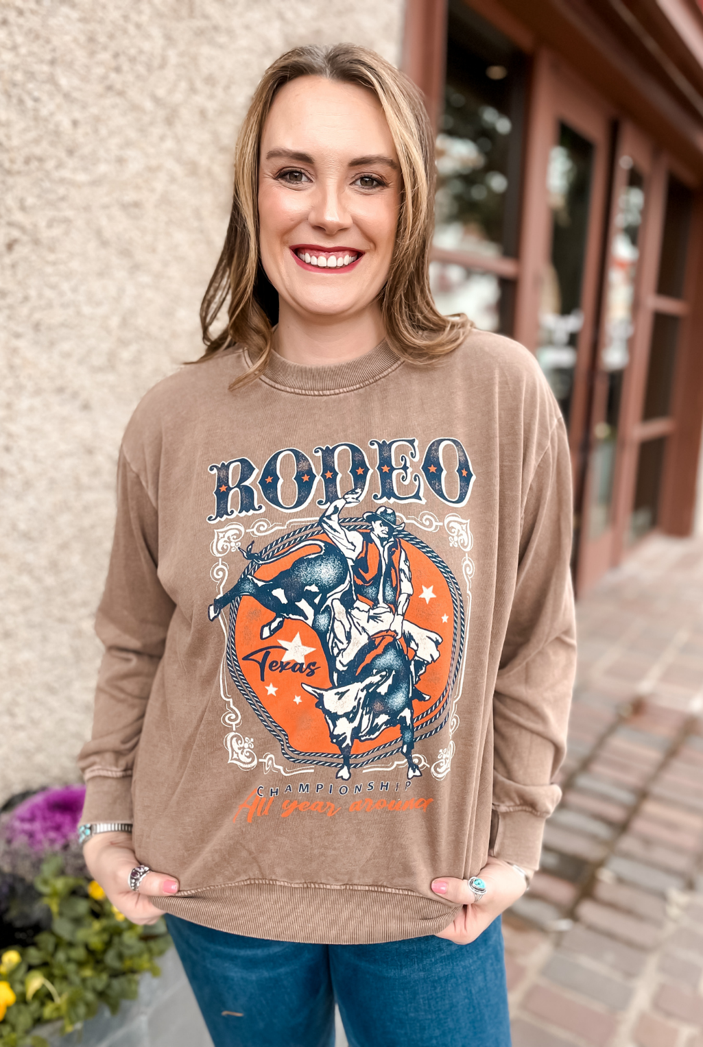 Rodeo Cowboy Sweatshirt - Taupe