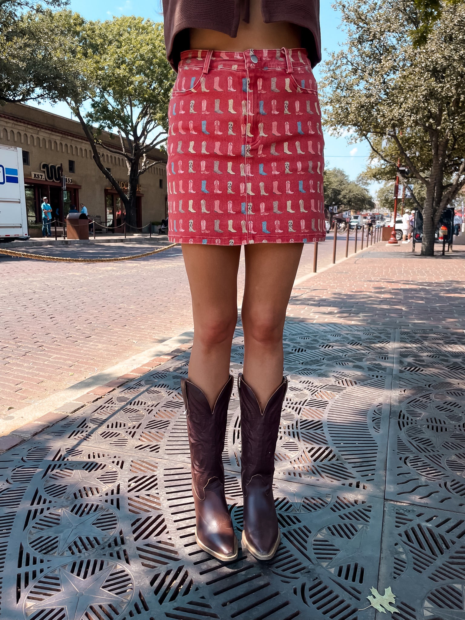 Cowboy Boots Mini Skirt