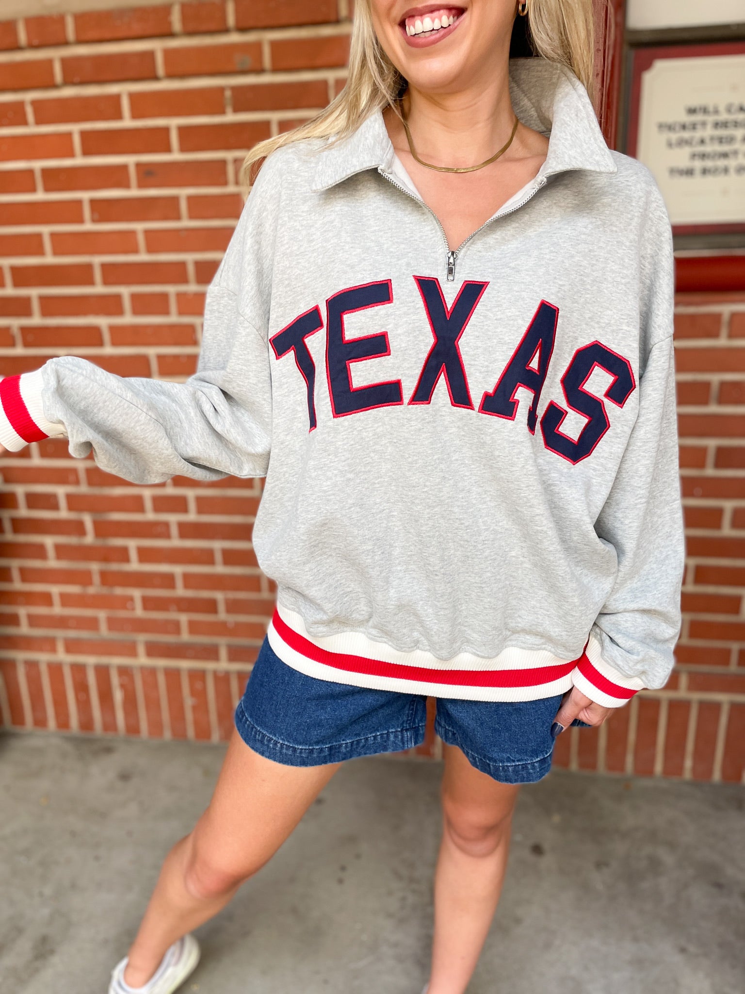 Texas Quarter Zip Sweatshirt