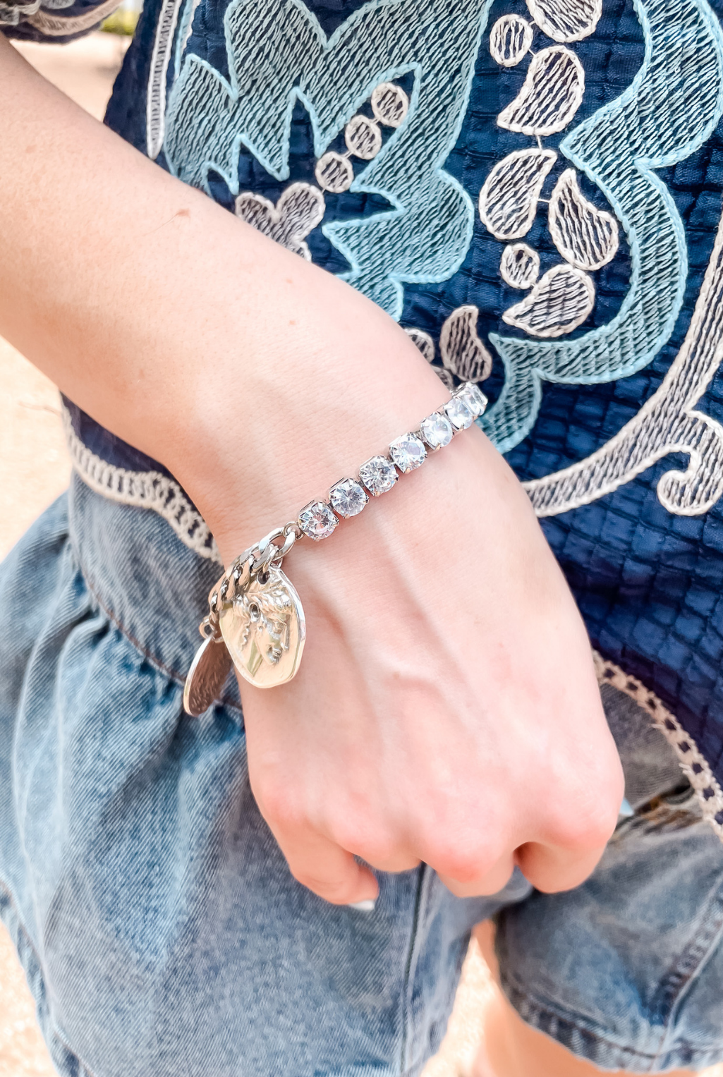 Tennis Chain Bracelet - Silver