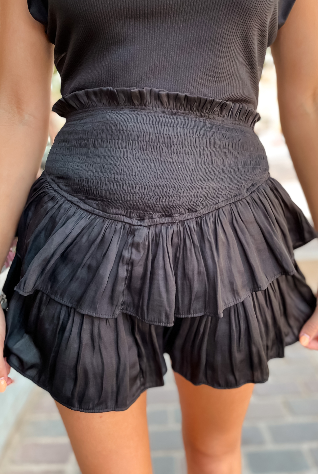 So Smocking Skort - Black