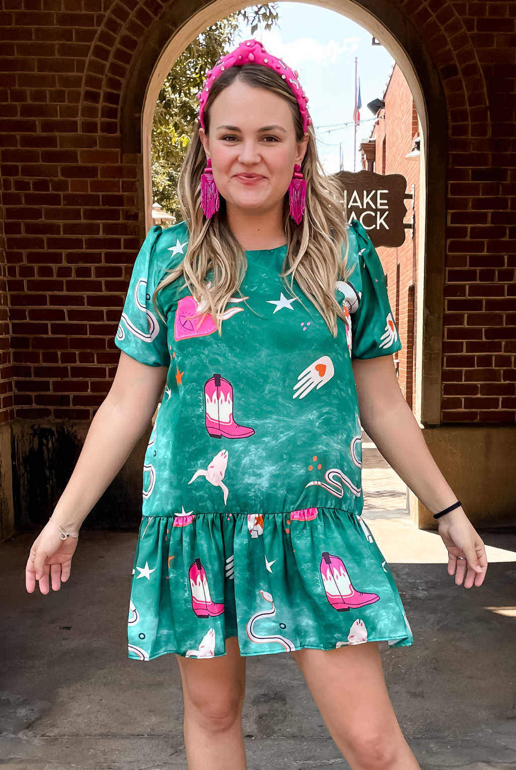 Bonaire Green Boots Dress