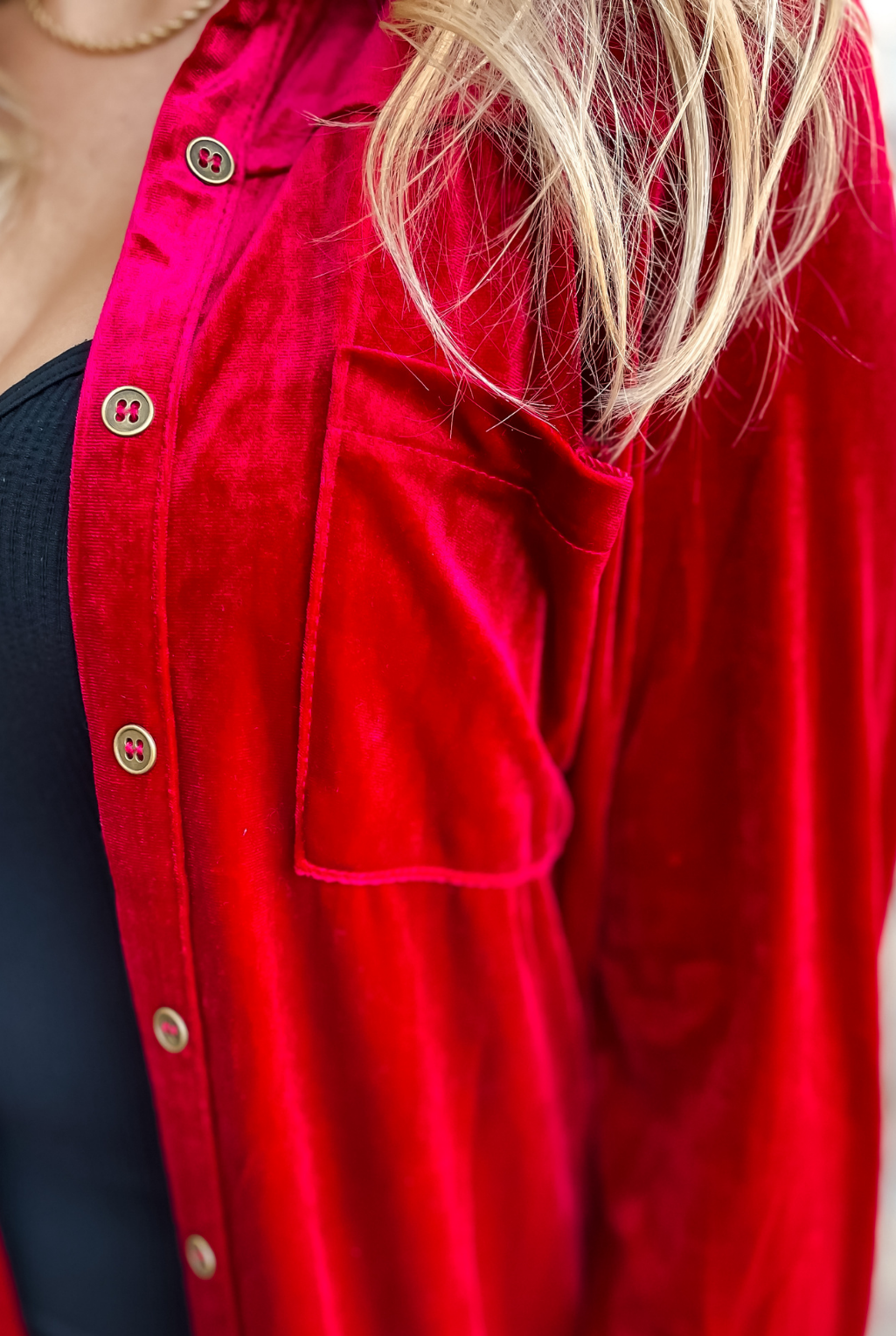 Cranberry Velvet Duster