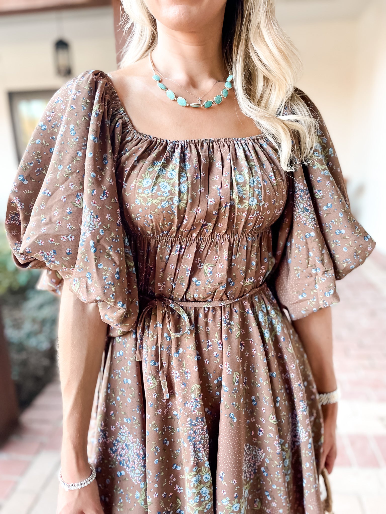 Cocoa Floral Bubble Dress