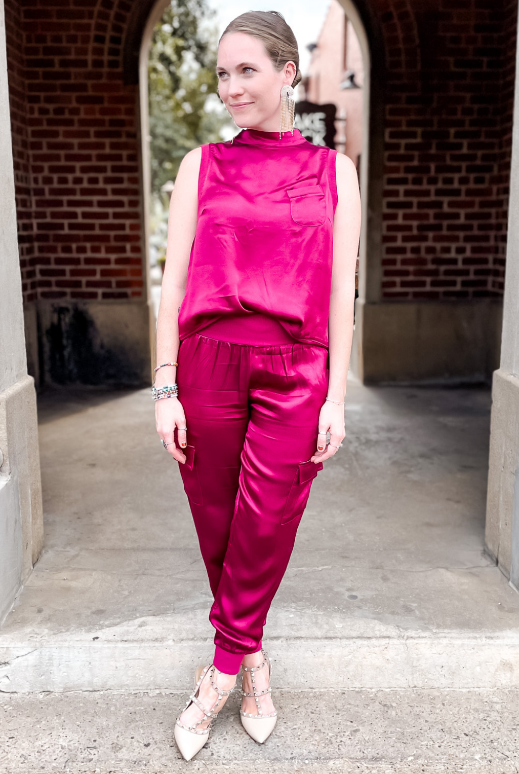 Silk Jogger Set Plum