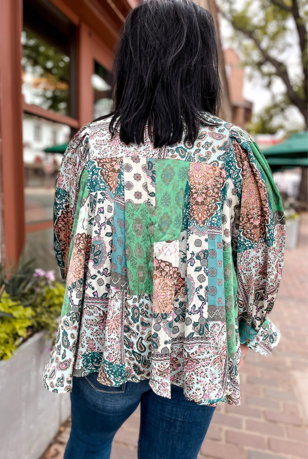 Nicolette Satin Top - Green