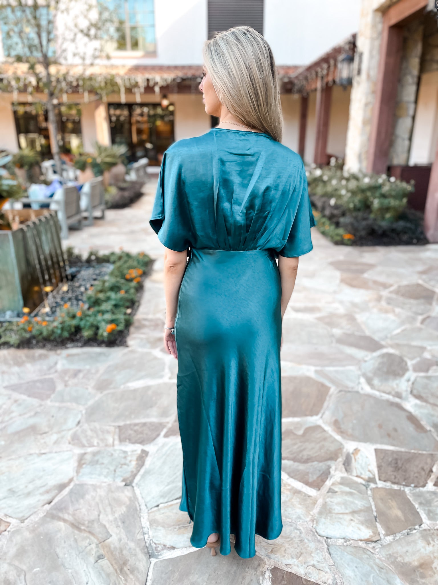 Soft As Satin Dress - Teal