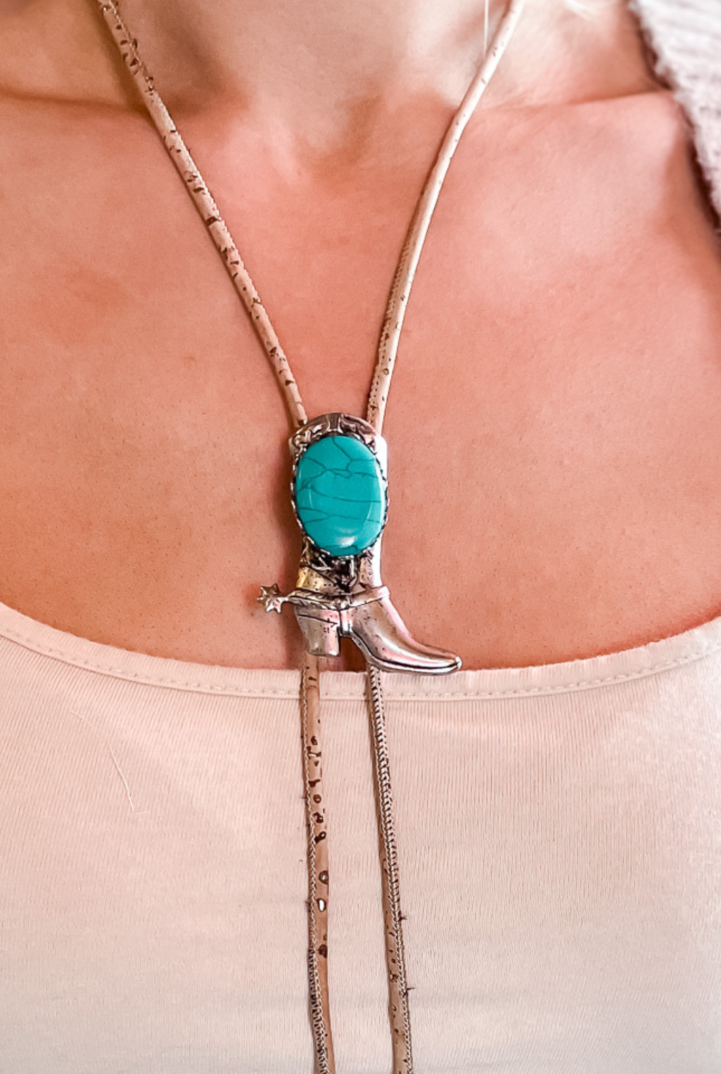 Boot Scoot Bolo Tie - Silver