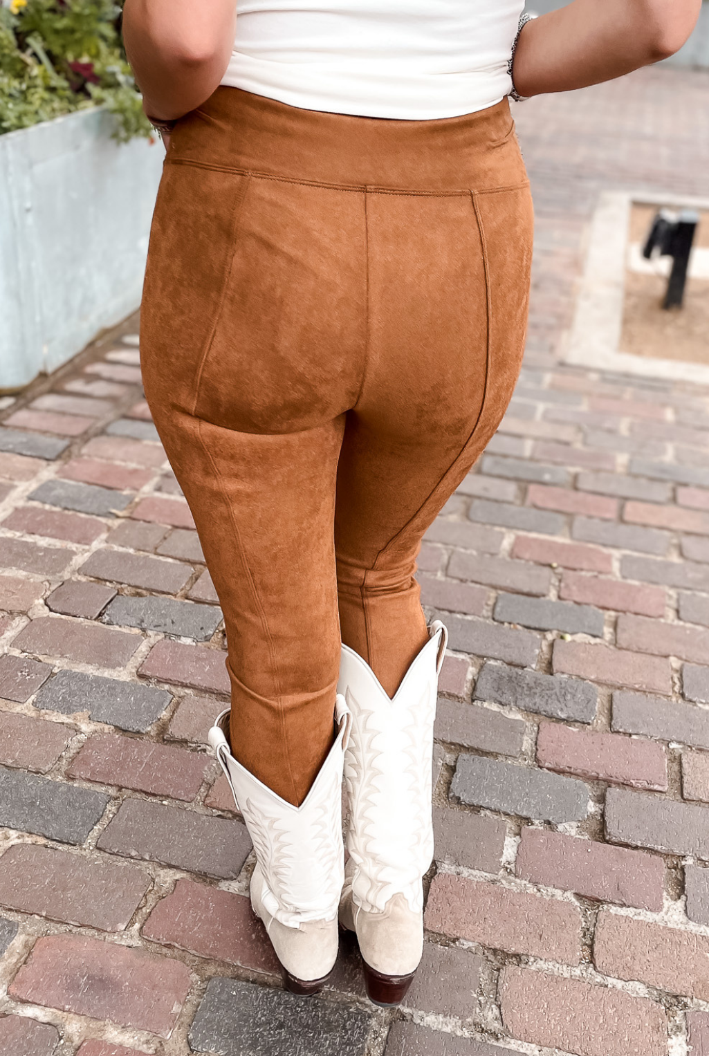 Women Genuine Suede Flared Pants Brown Real Leather Trousers