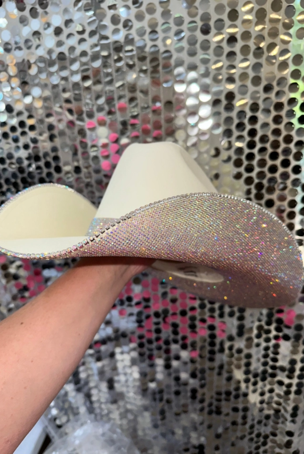 Cream Rhinestone Cowgirl Hat