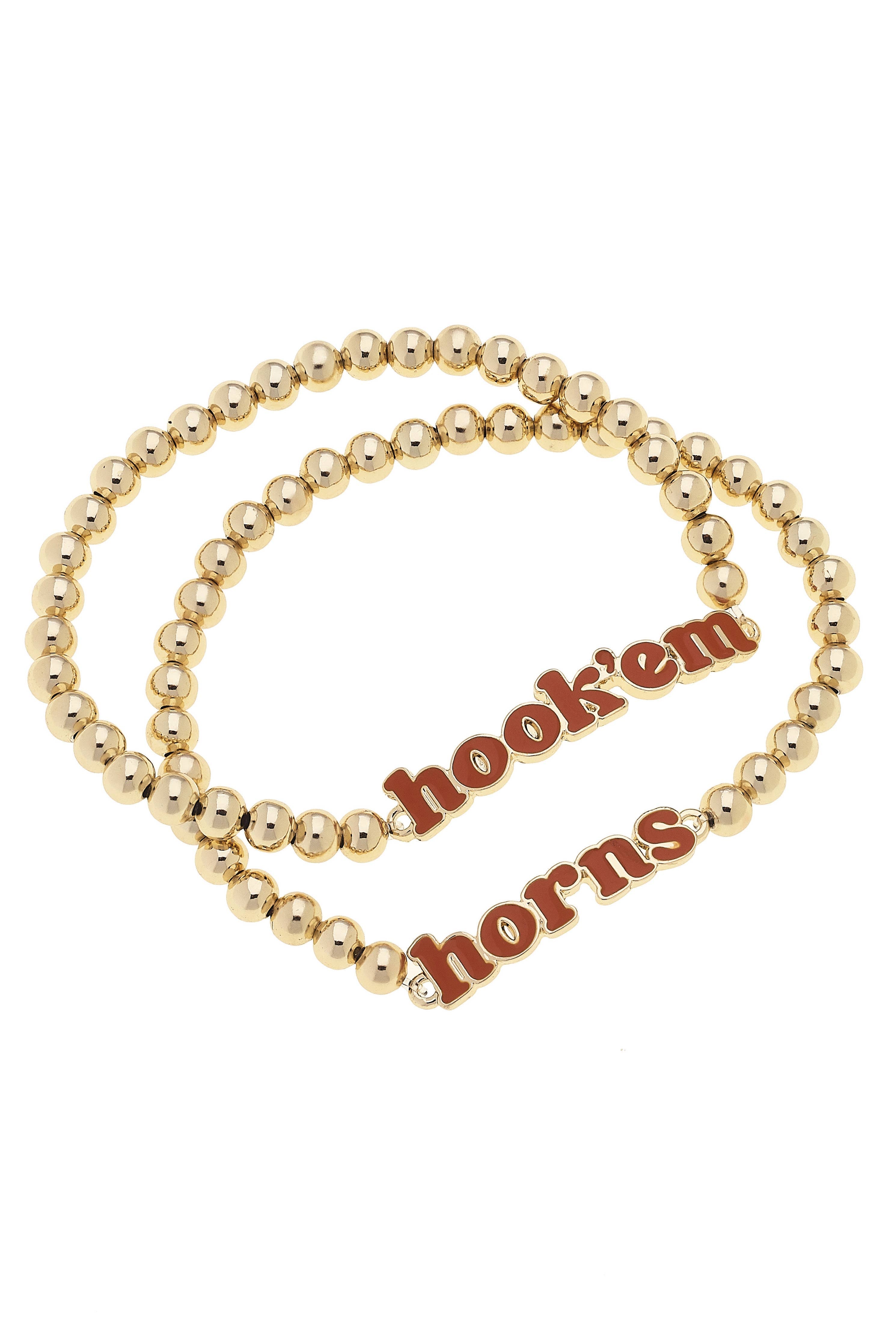 Texas Longhorns Slogan Bracelet Set