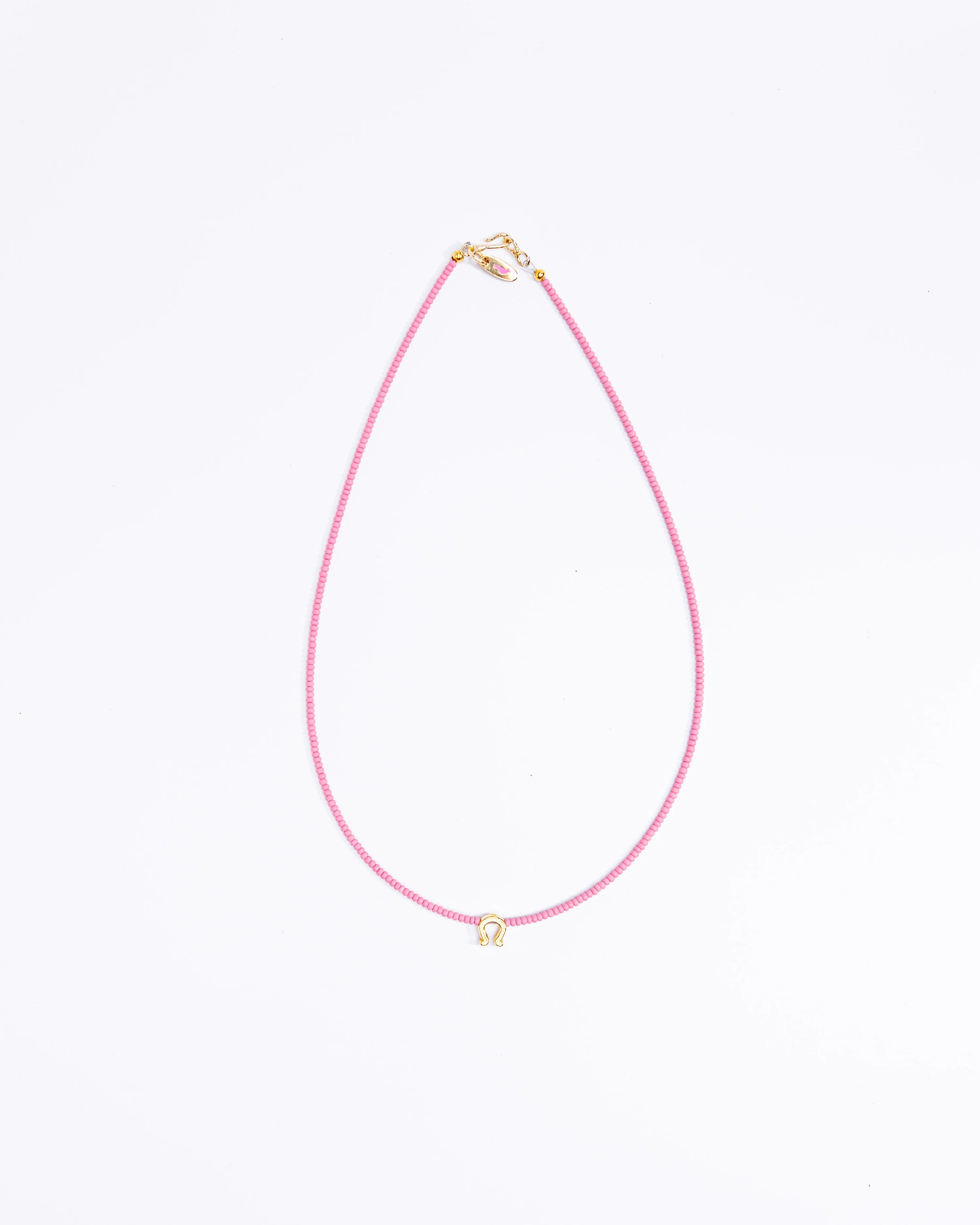 Turquoise Horseshoe Necklace - Pink