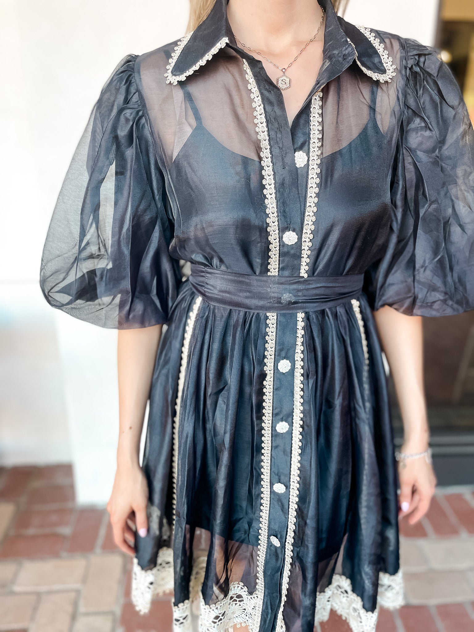 Starlight Sheer Dress - Black