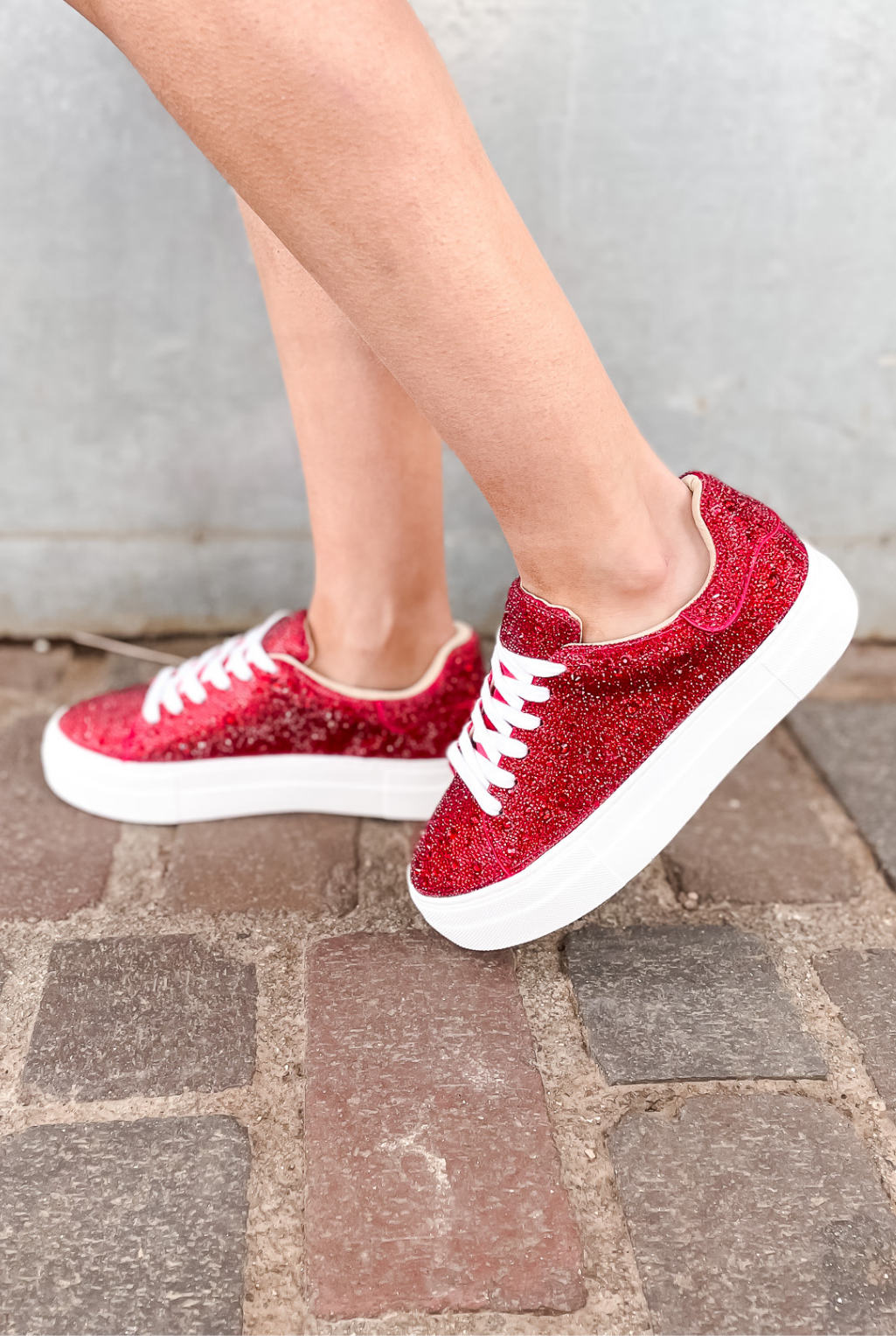 Sidny Sparkle Sneaker - Red